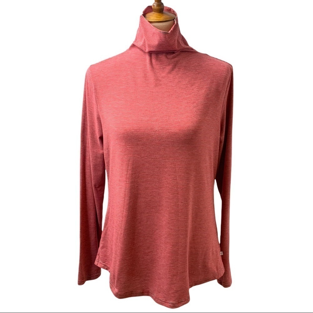 Toad & Co Micro Stripes Turtleneck Top
